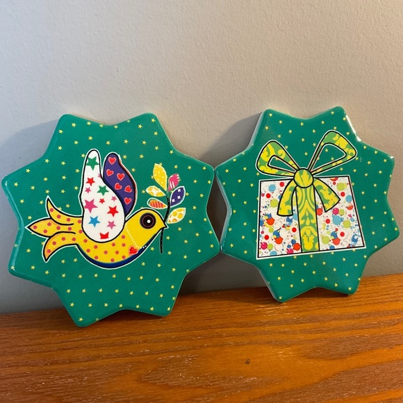**Free with Purchase** Festive Ceramic Coasters by Maxwell Williams - Set of 2 - Picture 1 of 10